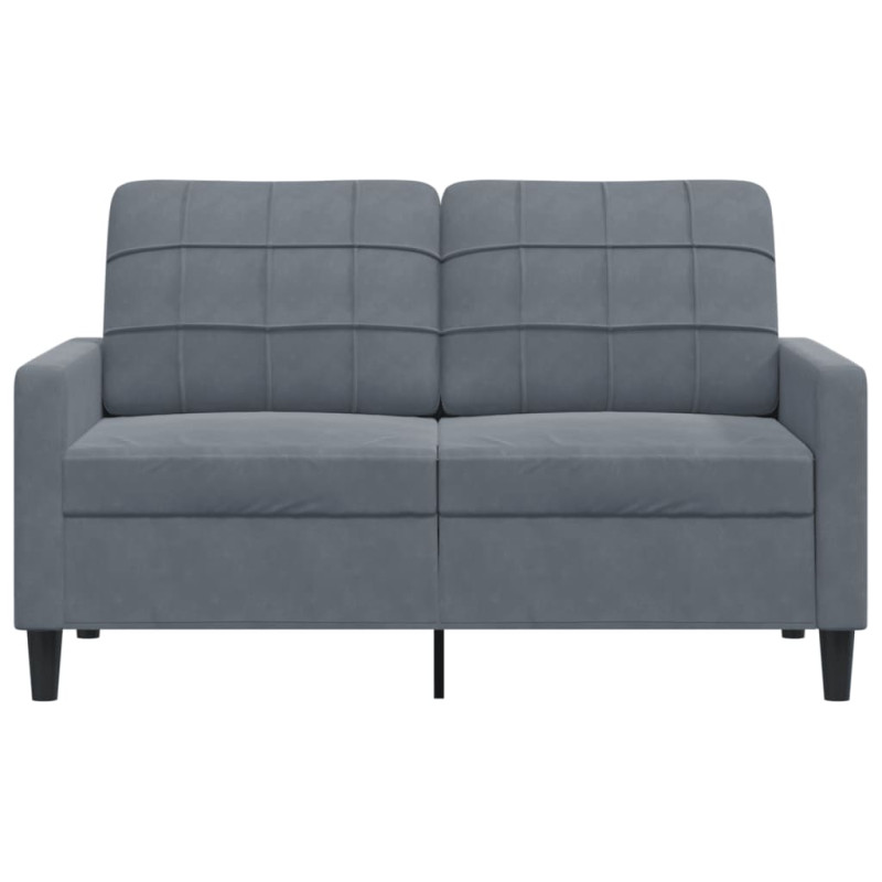 Sofa 2-osobowa, ciemnoszary, 120 cm, tapicerowana aksamitem
