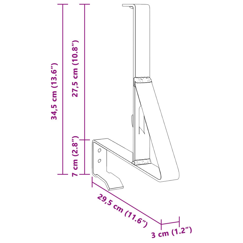 Wsparcie dla zabezpieczenia śniegu 2 pcs Czerwony Stal