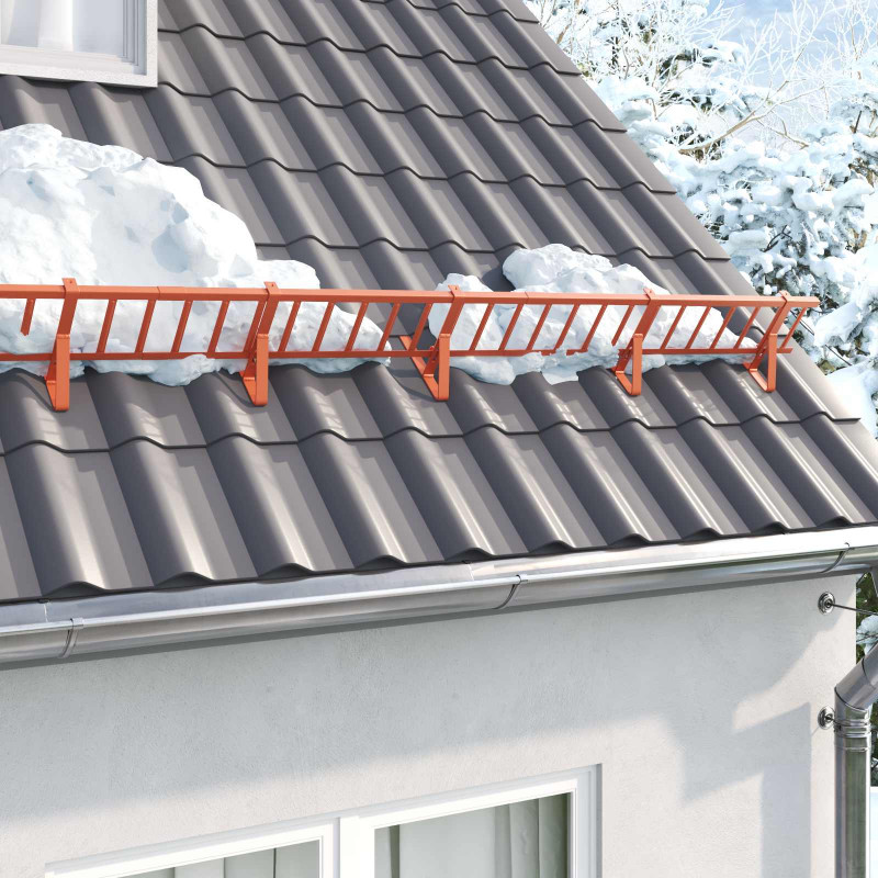 Stróż śniegu na dachu Czerwony 800 x 29,5 x 34,5 cm Stal