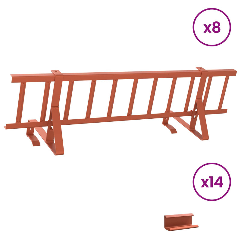 Stróż śniegu na dachu Czerwony 800 x 29,5 x 34,5 cm Stal