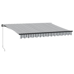 Ręcznie zwijana markiza z LED, antracytowo-biała, 350x250 cm