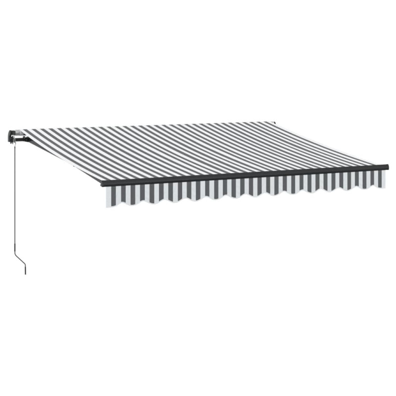 Ręcznie zwijana markiza z LED, antracytowo-biała, 350x250 cm