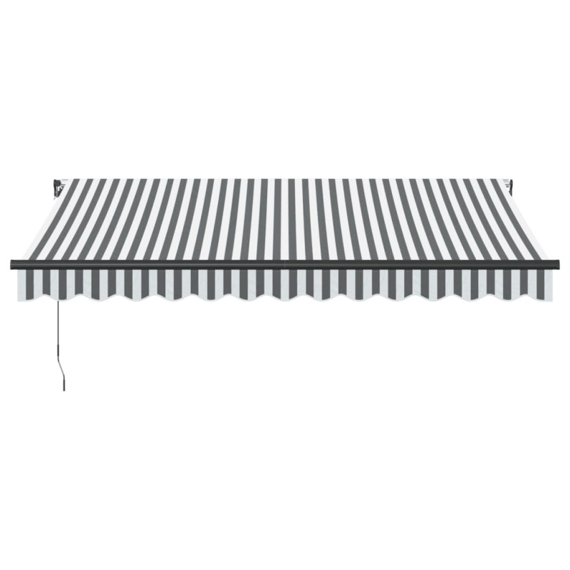 Ręcznie zwijana markiza z LED, antracytowo-biała, 350x250 cm