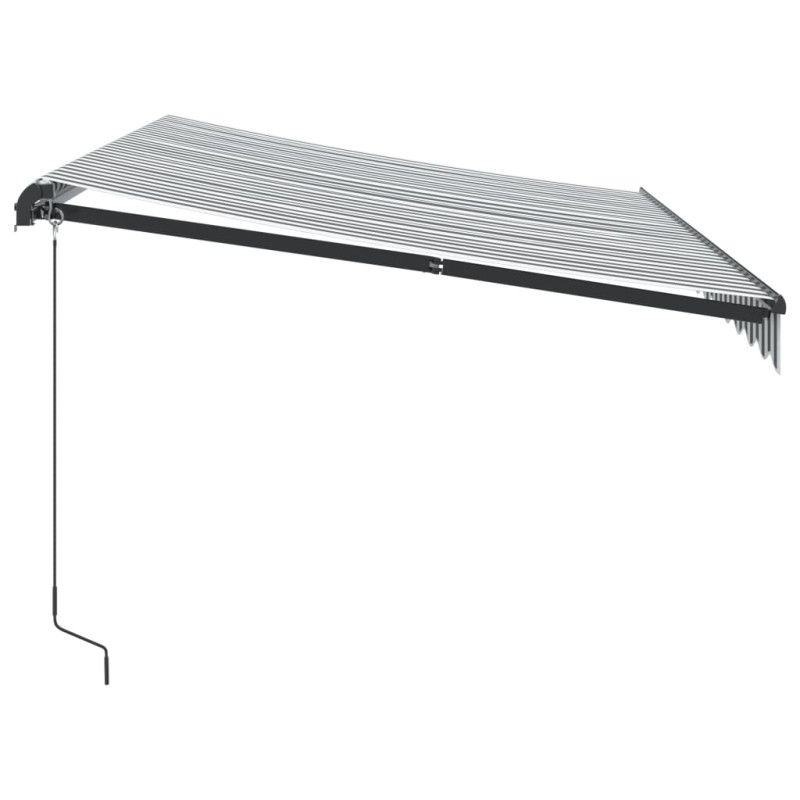 Ręcznie zwijana markiza z LED, antracytowo-biała, 350x250 cm