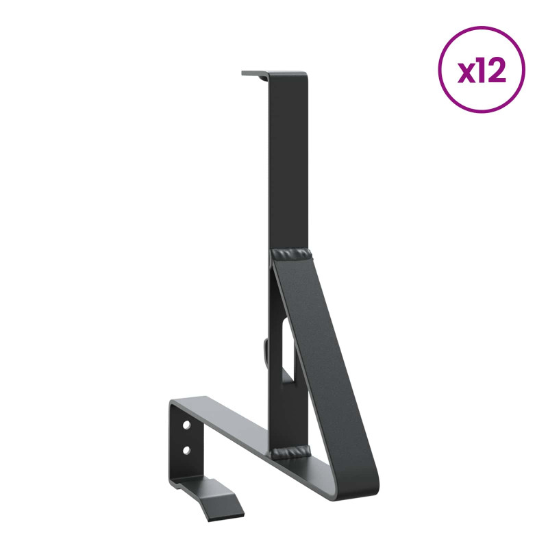 Wsparcie dla zabezpieczenia śniegu 12 pcs Czarny Stal