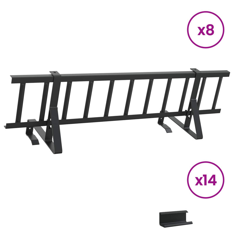 Stróż śniegu na dachu Czarny 800 x 29,5 x 34,5 cm Stal