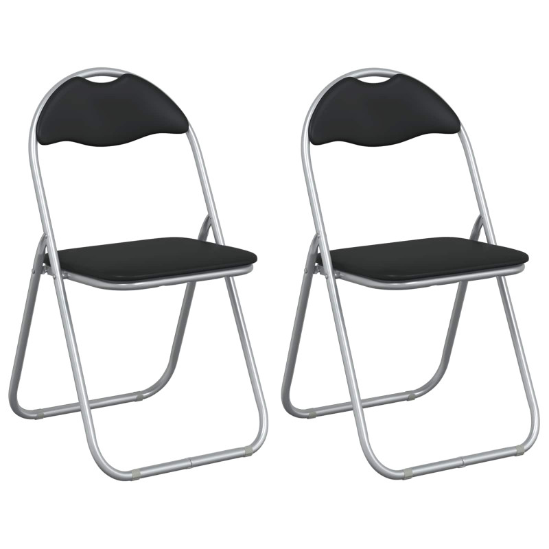 Krzesło składane 2 pcs Czarny i szary 48 x 43,5 x 81 cm