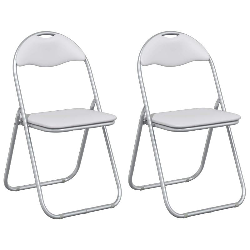 Krzesło składane 2 pcs Biały i szary 48 x 43,5 x 81 cm