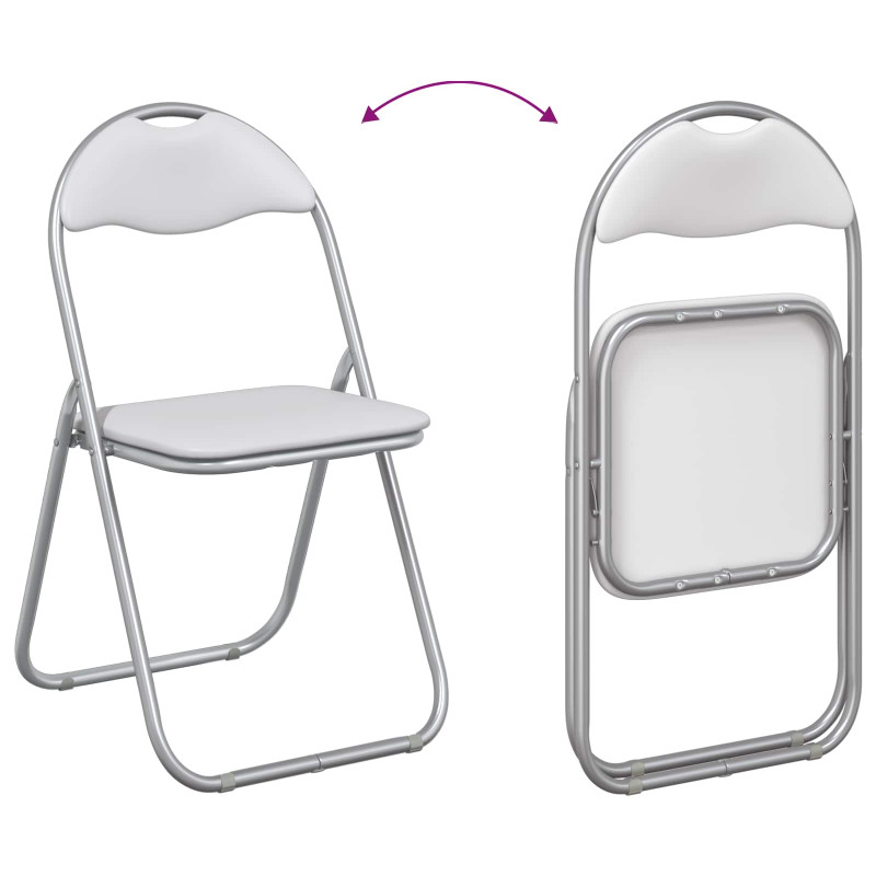 Krzesło składane 2 pcs Biały i szary 48 x 43,5 x 81 cm
