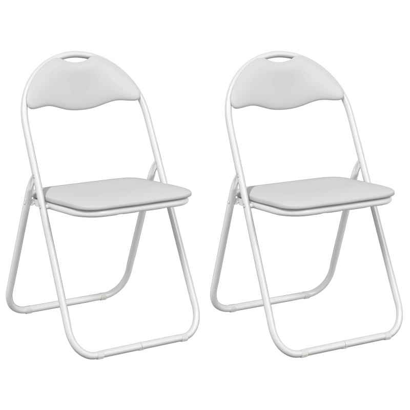 Krzesło składane 2 pcs Biały i szary 48 x 43,5 x 81 cm