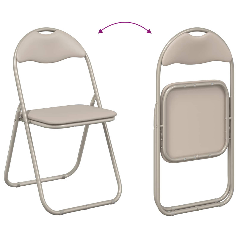 Krzesło składane 2 pcs piaskowy 48 x 43,5 x 81 cm