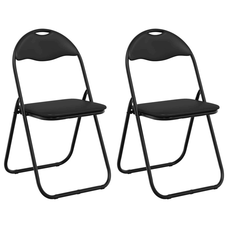 Krzesło składane 2 pcs Czarny 48 x 43,5 x 81 cm