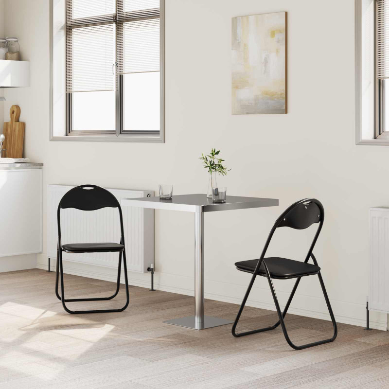 Krzesło składane 2 pcs Czarny 48 x 43,5 x 81 cm