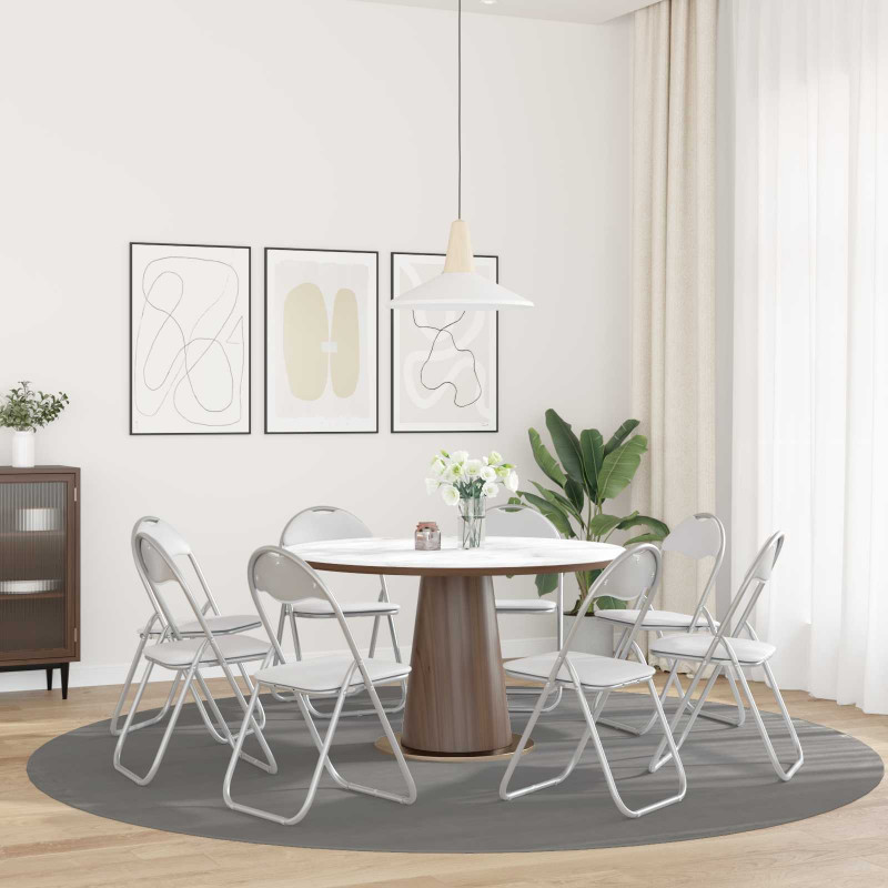 Krzesło składane 8 pcs Biały i szary 48 x 43,5 x 81 cm