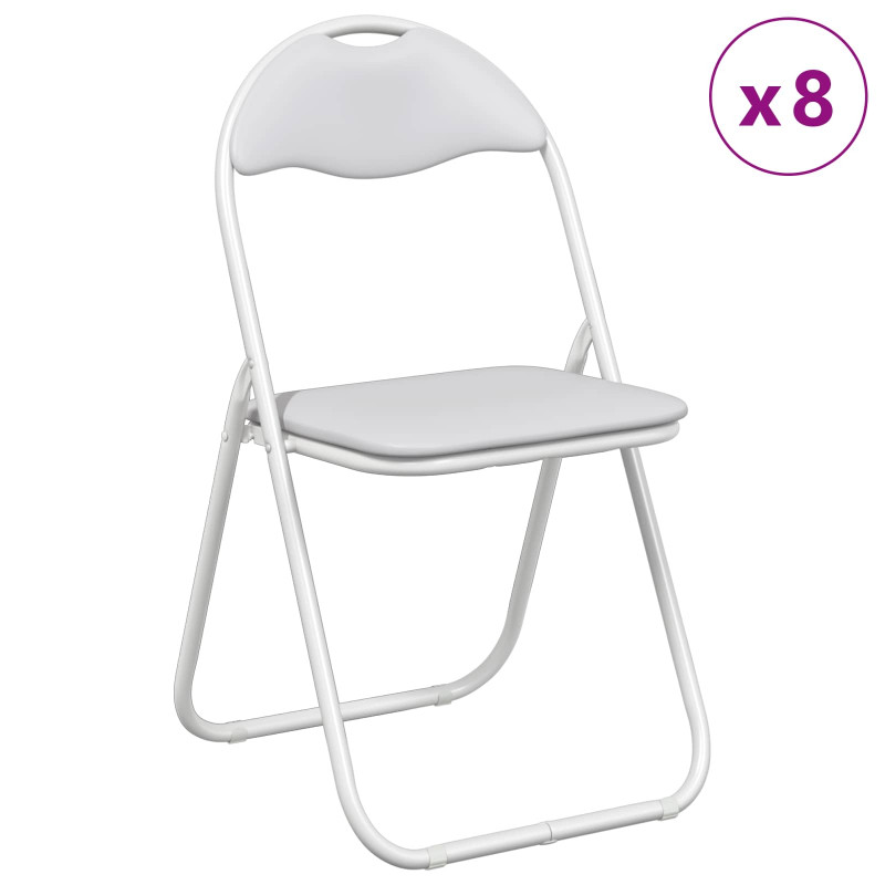 Krzesło składane 8 pcs Biały 48 x 43,5 x 81 cm