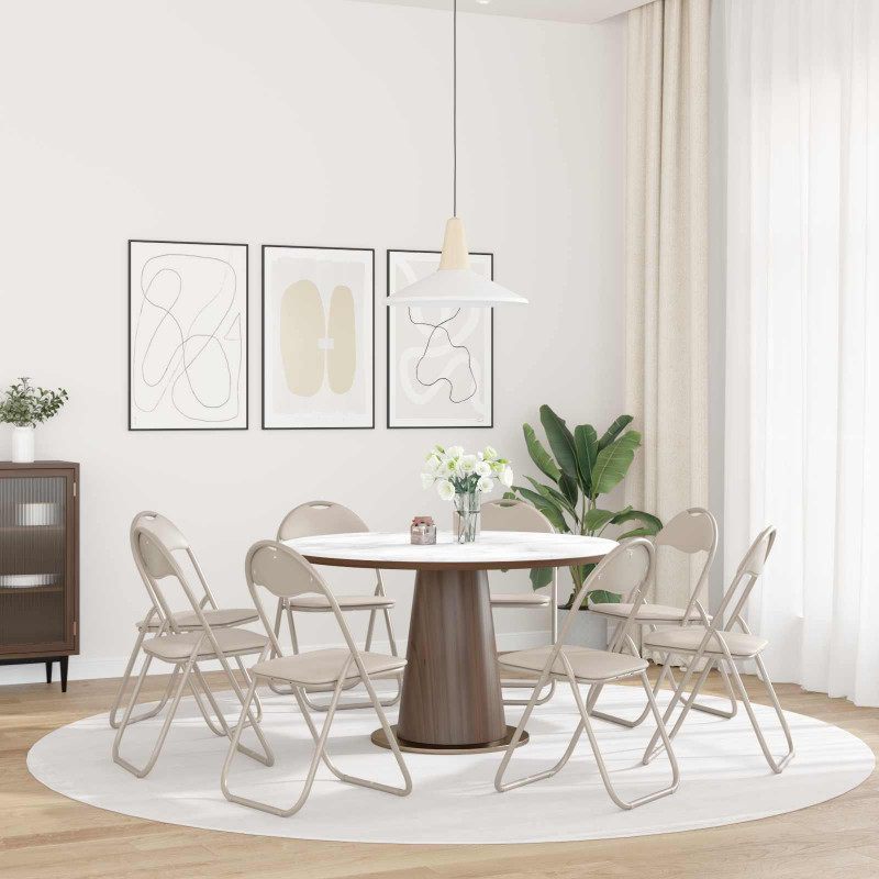 Krzesło składane 8 pcs piaskowy 48 x 43,5 x 81 cm