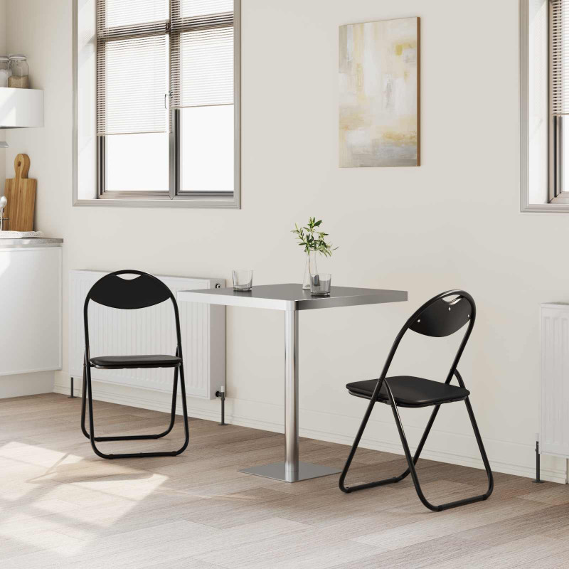 Krzesło składane 2 pcs Czarny 48 x 43,5 x 81 cm