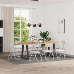 Krzesło składane 8 pcs Biały i szary 48 x 43,5 x 81 cm