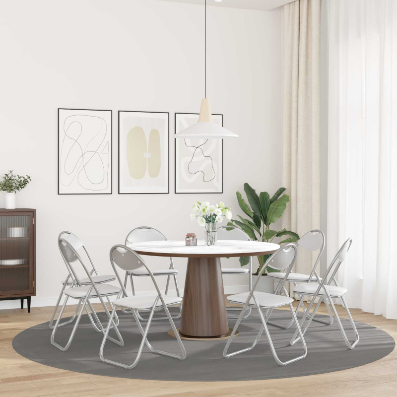 Krzesło składane 8 pcs Biały i szary 48 x 43,5 x 81 cm