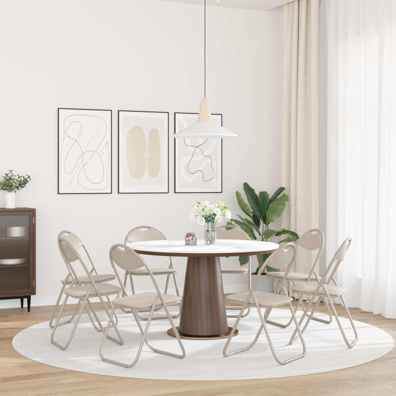 Krzesło składane 8 pcs piaskowy 48 x 43,5 x 81 cm