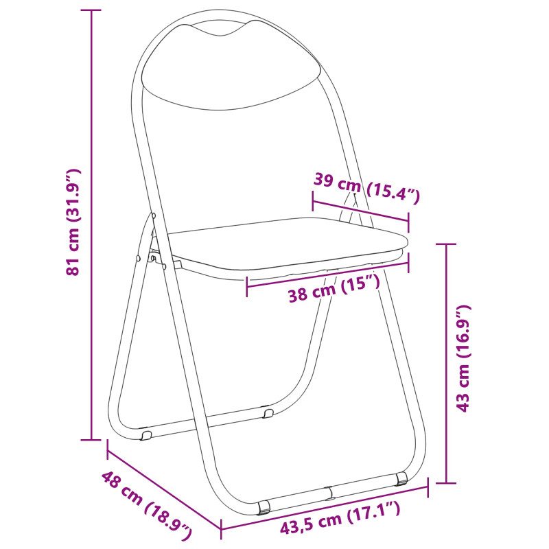 Krzesło składane 8 pcs piaskowy 48 x 43,5 x 81 cm