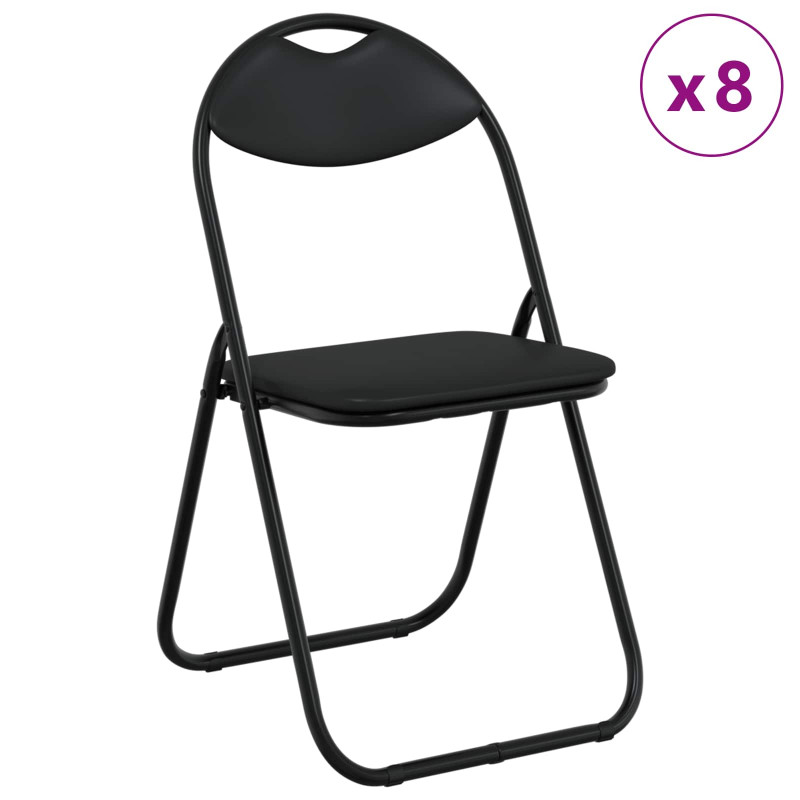 Krzesło składane 8 pcs Czarny 48 x 43,5 x 81 cm