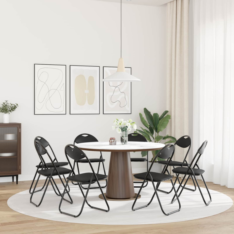 Krzesło składane 8 pcs Czarny 48 x 43,5 x 81 cm