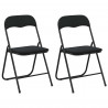 Krzesło składane 2 pcs Czarny 48 x 44 x 78 cm Aksamit