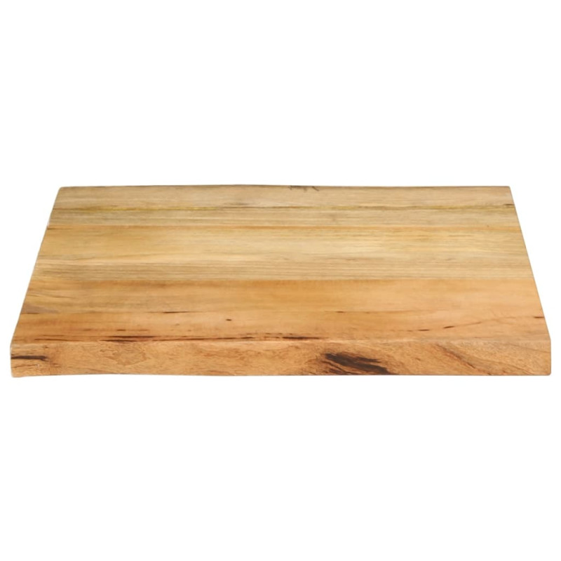 Blat stołu, 80x80x2,5 cm, naturalna krawędź, lite drewno mango