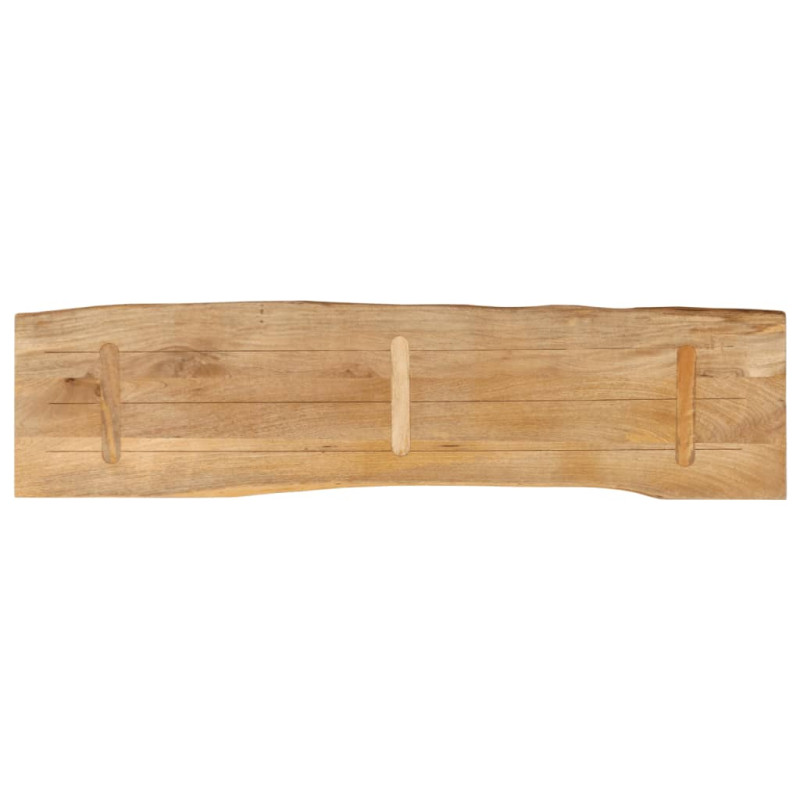 Blat stołu, 160x40x3,8 cm, naturalna krawędź, lite drewno mango