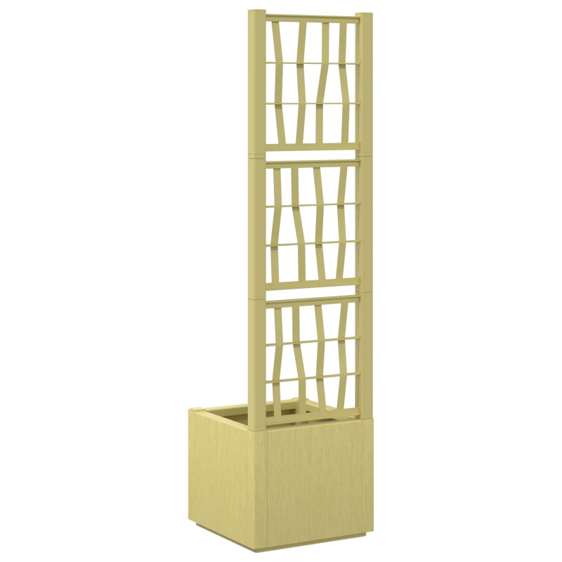 Donica ogrodowa z trellem Zielony 36 x 36 x 140 cm PP