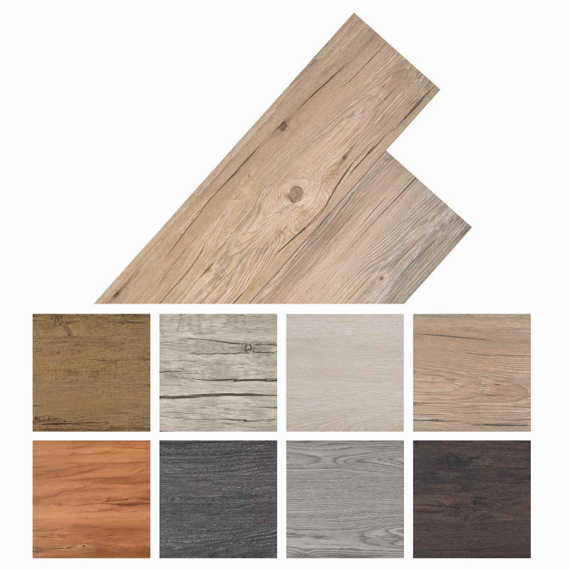 Deski podłogowe 18 pcs Brązowy 5,26 m² PVC