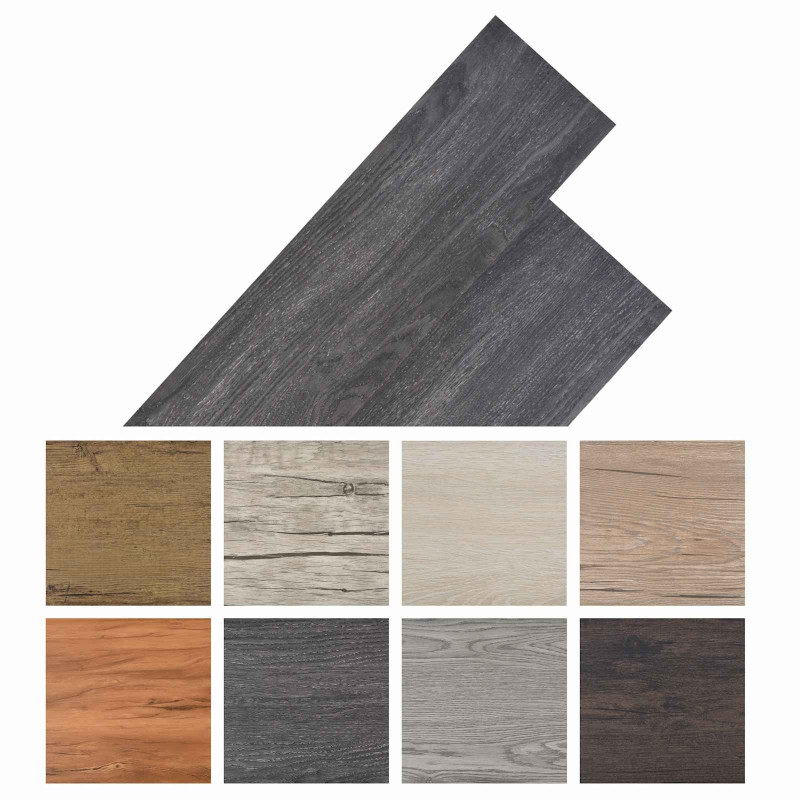 Deski podłogowe 18 pcs Czarny i Biały 5,26 m² PVC