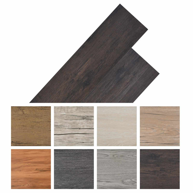 Deski podłogowe 18 pcs Ciemnoszary 5,26 m² PVC