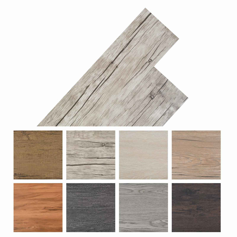 Deski podłogowe 36 pcs Szary 5,02 m² PVC