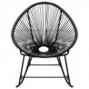 Ogrodowy fotel bujany, czarny, rattan PE