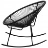 Ogrodowy fotel bujany, czarny, rattan PE
