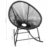 Ogrodowy fotel bujany, czarny, rattan PE