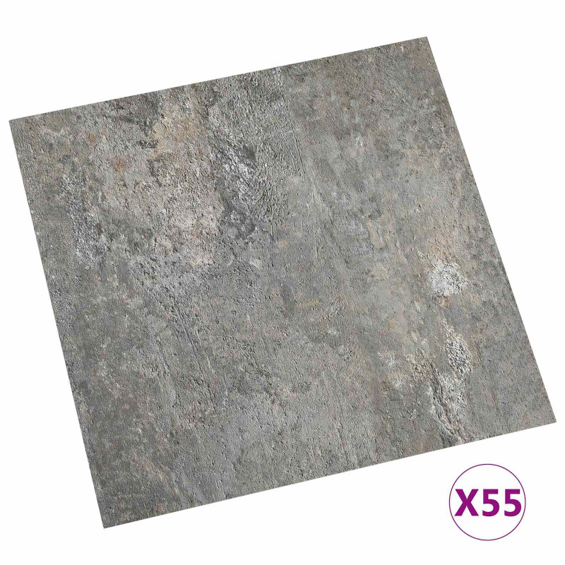 Deski podłogowe 55 pcs Szary 5,11 m² PVC