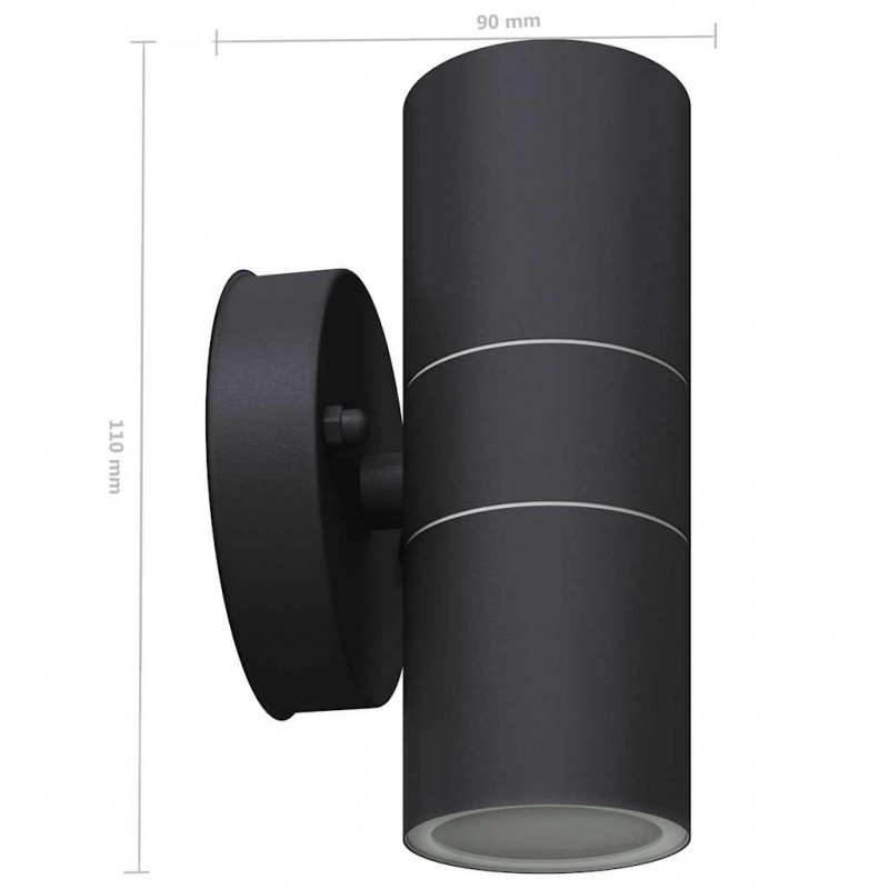 Lampy ścienne zewnętrzne, 2 szt., stal nierdzewna, góra/dół