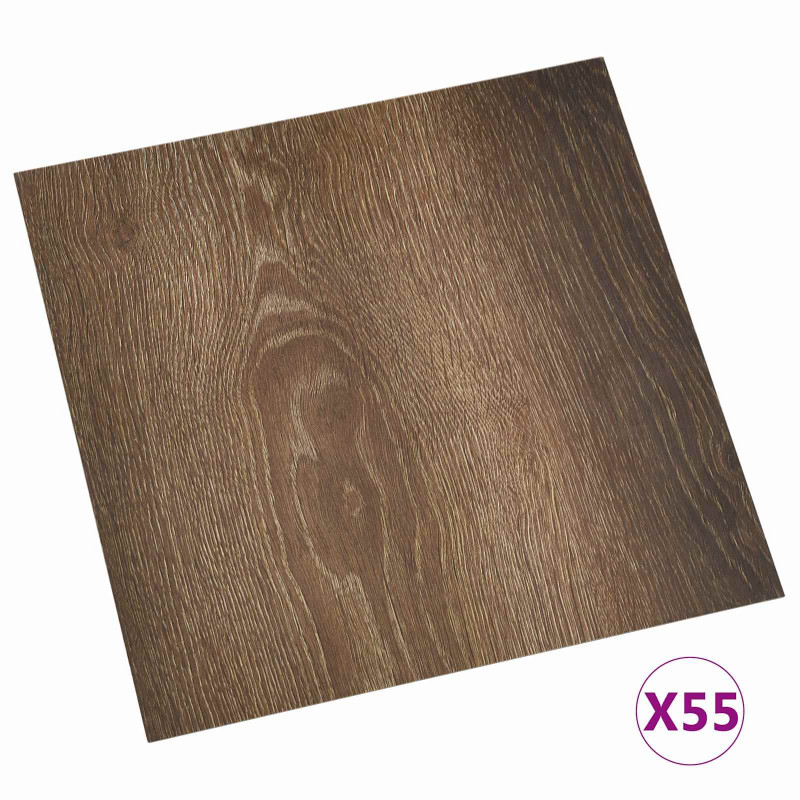 Deski podłogowe 55 pcs Brązowy 5,11 m² PVC