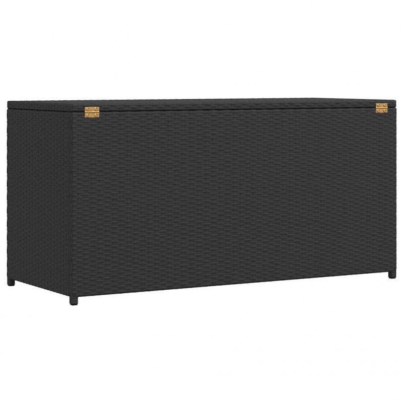 Skrzynia ogrodowa, czarna, 120 x 50 x 60 cm, rattan PE