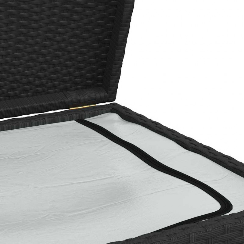 Skrzynia ogrodowa, czarna, 120 x 50 x 60 cm, rattan PE