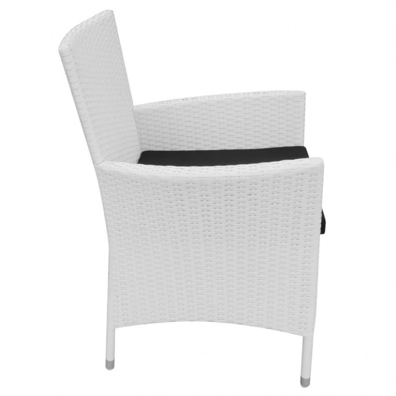 9-cz. zestaw mebli ogrodowych, rattan PE, kremowa biel