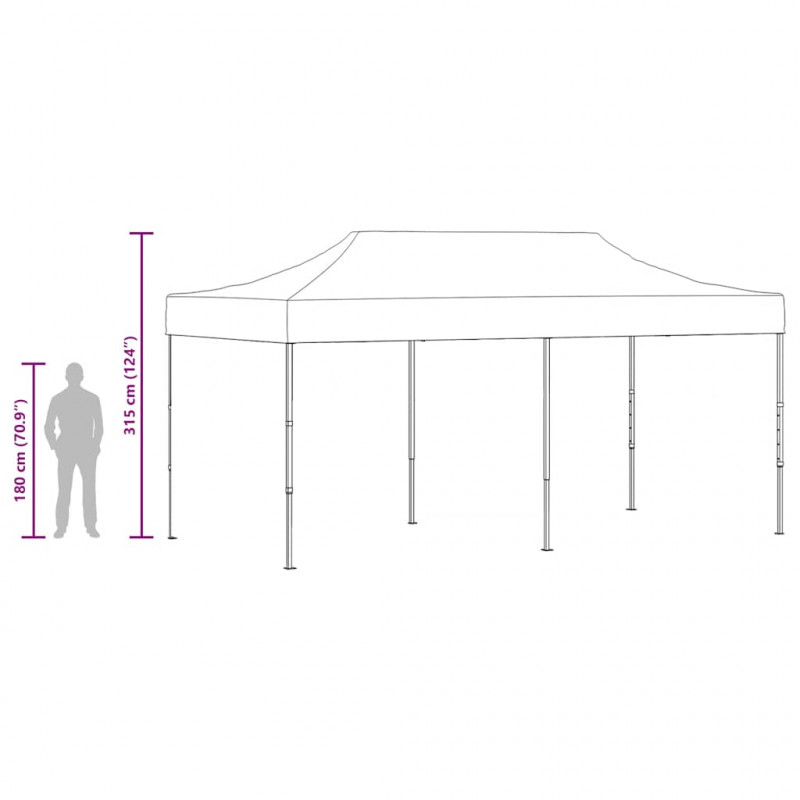 Rozkładany namiot, pawilon 3 x 6 m, niebieski