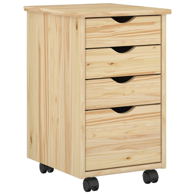Rolkowa szafka Brązowy 34 x 39 x 56 cm Lite drewno sosnowe