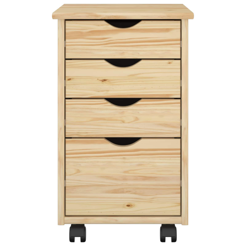 Rolkowa szafka Brązowy 34 x 39 x 56 cm Lite drewno sosnowe