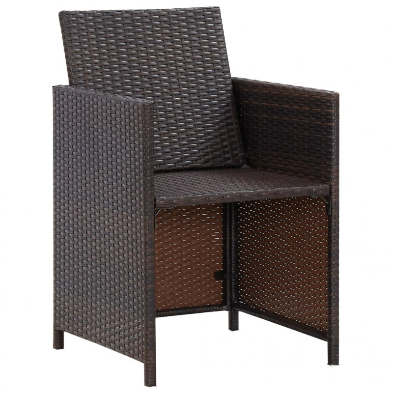 13-cz. zestaw mebli ogrodowych z poduszkami, rattan PE, brązowy