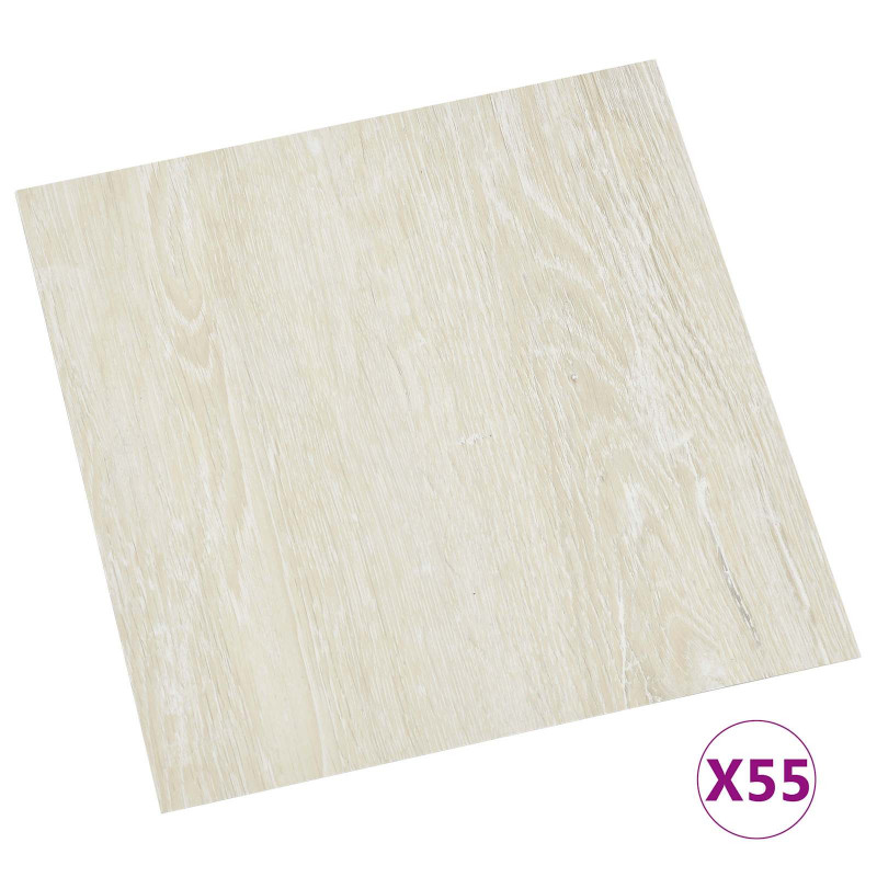 Deski podłogowe 55 pcs Kremowy 5,11 m² PVC