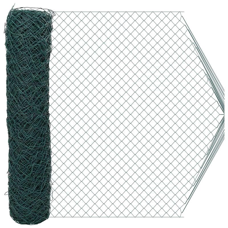 Ogrodzenie łańcuchowe Zielony 2 x 10 m Stal